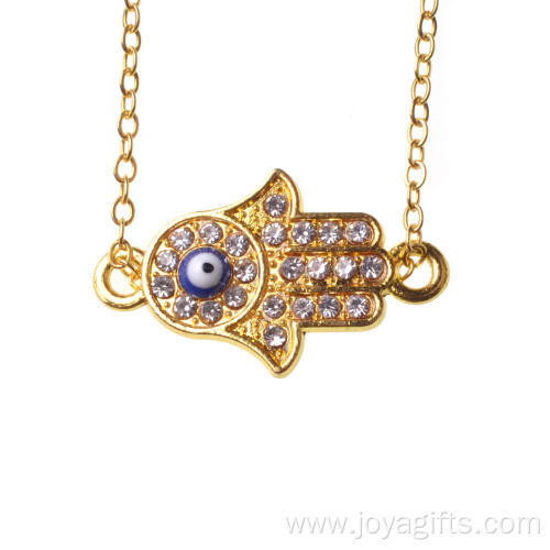 Gold Hand of Fatima Alloy Pendant Necklace